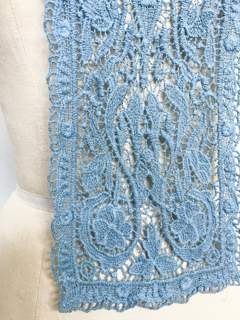 Blue Cotton Floral Applique